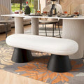 Nathan Upholstered Dining Bench with Black Iron Legs