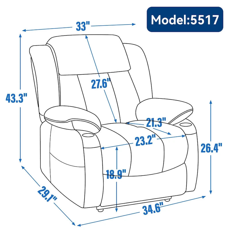 Chenille Power Lift Recliner Chair with Massage and Lumbar Heating