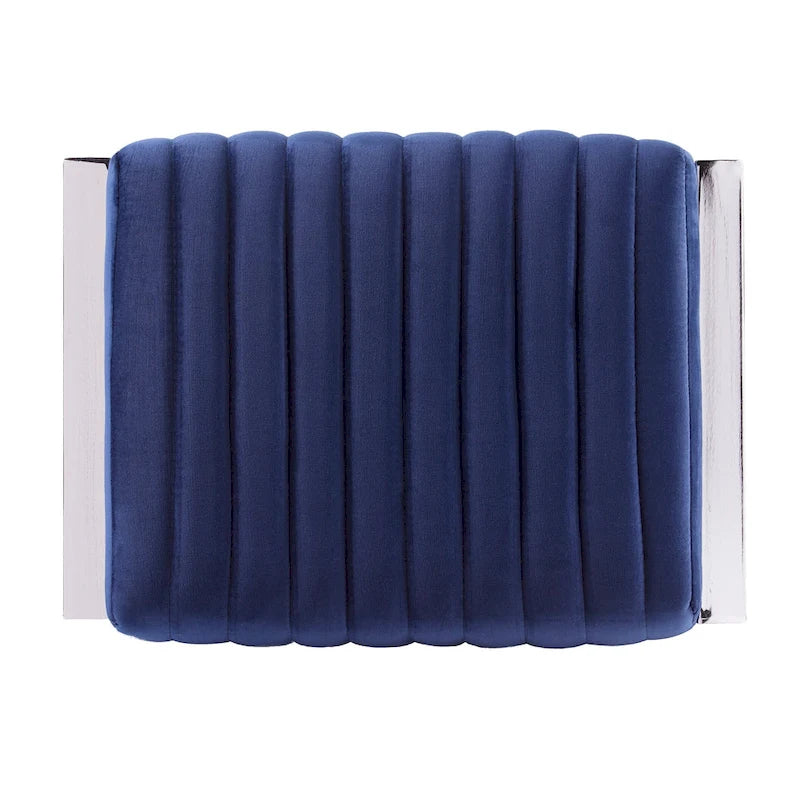 Channel-Tufted Fabric Ottoman
