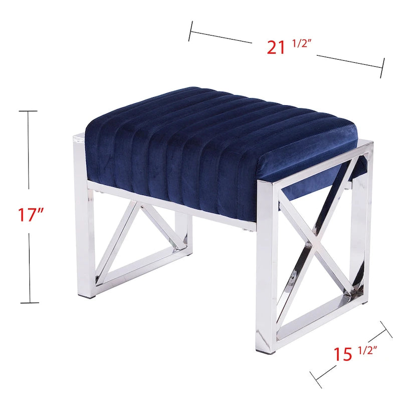 Channel-Tufted Fabric Ottoman