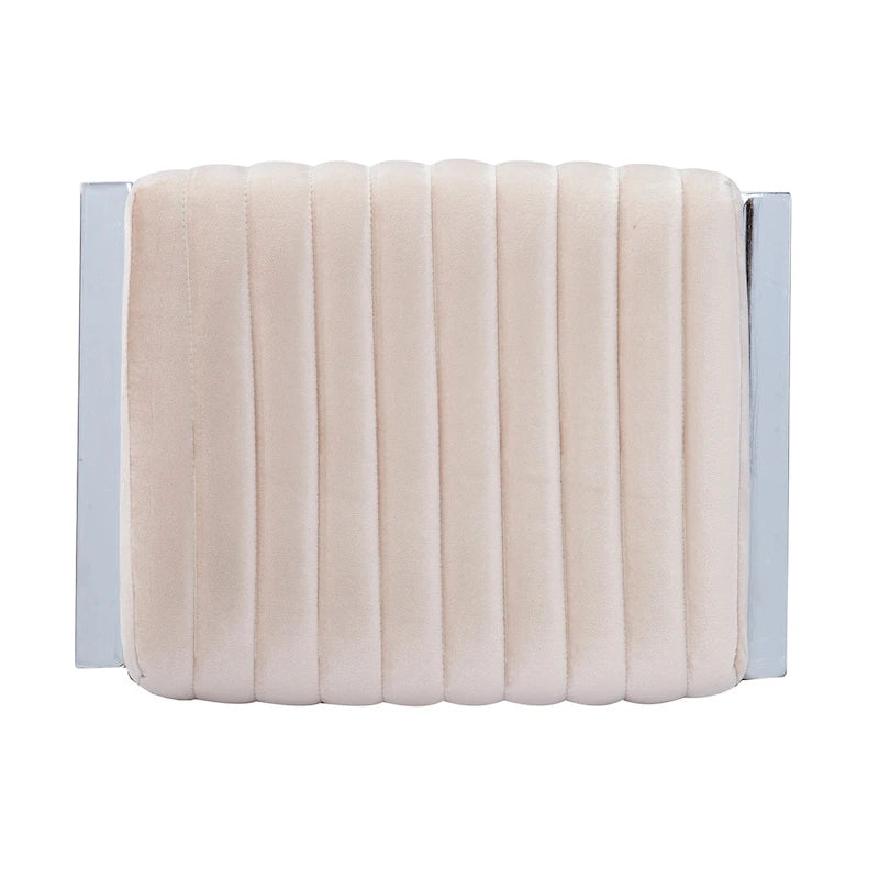 Channel-Tufted Fabric Ottoman