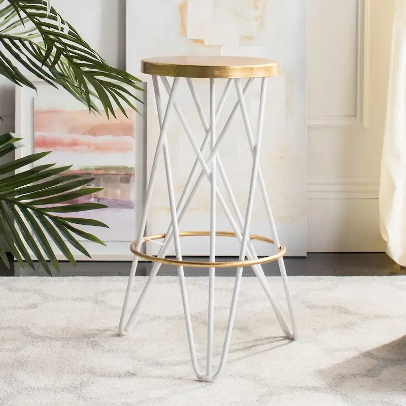 30 Inch Gold Leaf Bar Stool - 18Wx18Dx30H