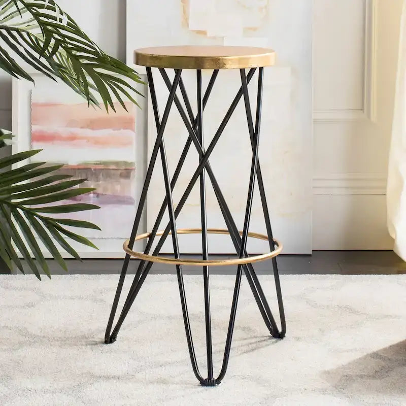 30 Inch Gold Leaf Bar Stool - 18Wx18Dx30H
