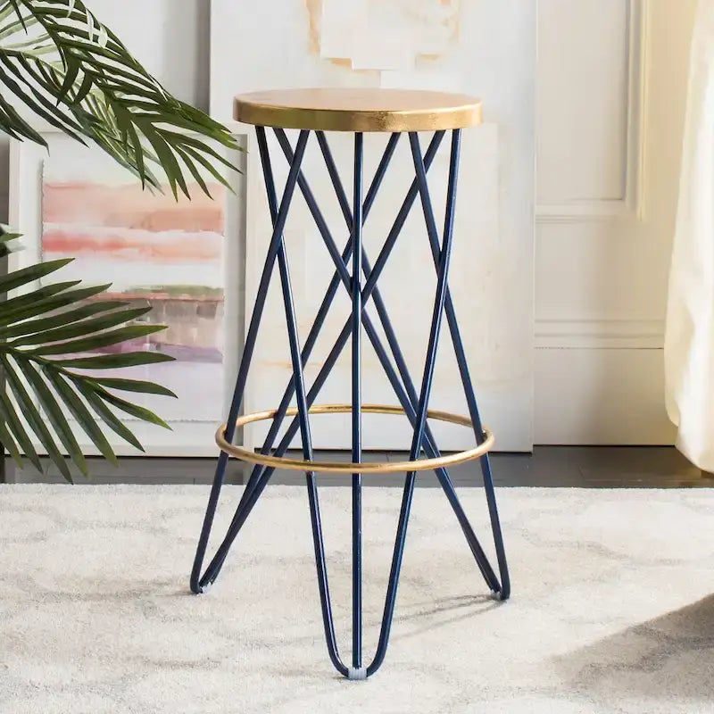 30 Inch Gold Leaf Bar Stool - 18Wx18Dx30H