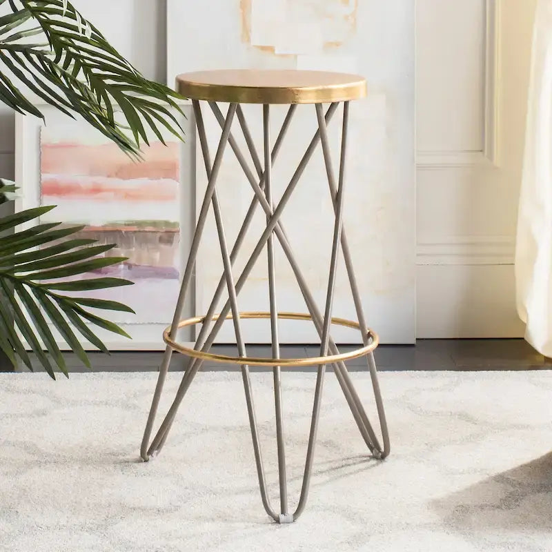 30 Inch Gold Leaf Bar Stool - 18Wx18Dx30H