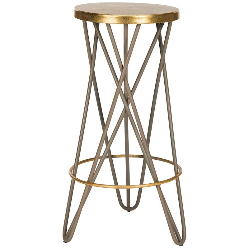 30 Inch Gold Leaf Bar Stool - 18Wx18Dx30H