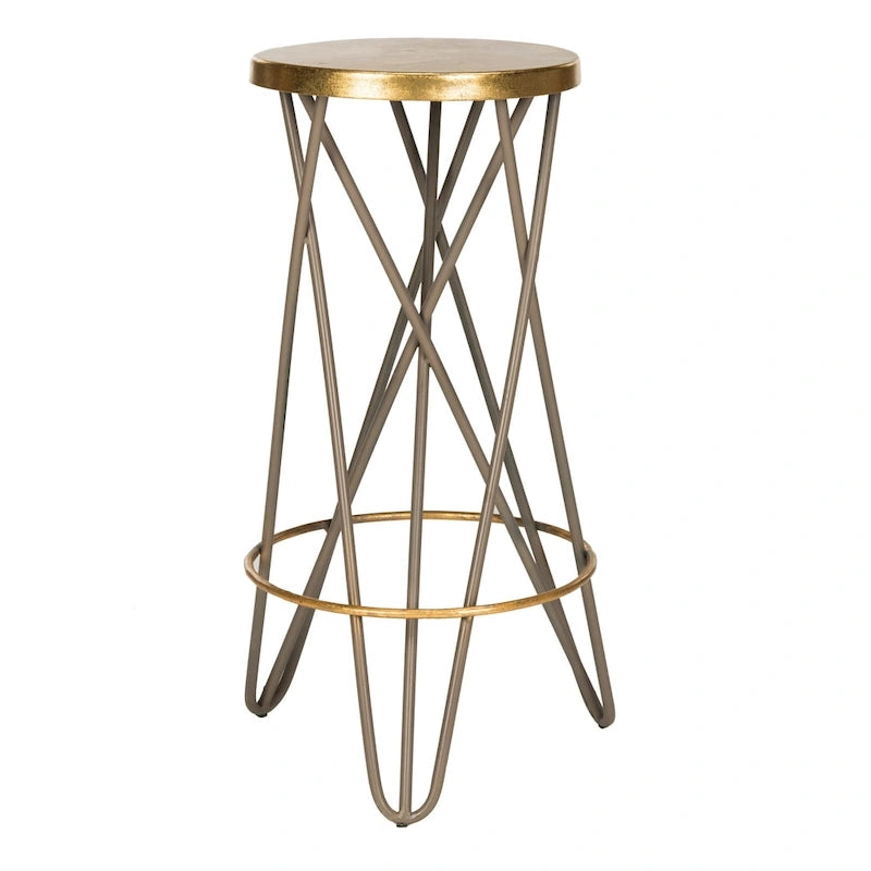 30 Inch Gold Leaf Bar Stool - 18Wx18Dx30H