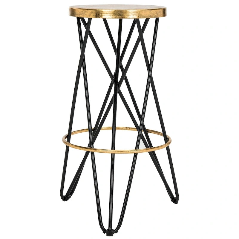 30 Inch Gold Leaf Bar Stool - 18Wx18Dx30H
