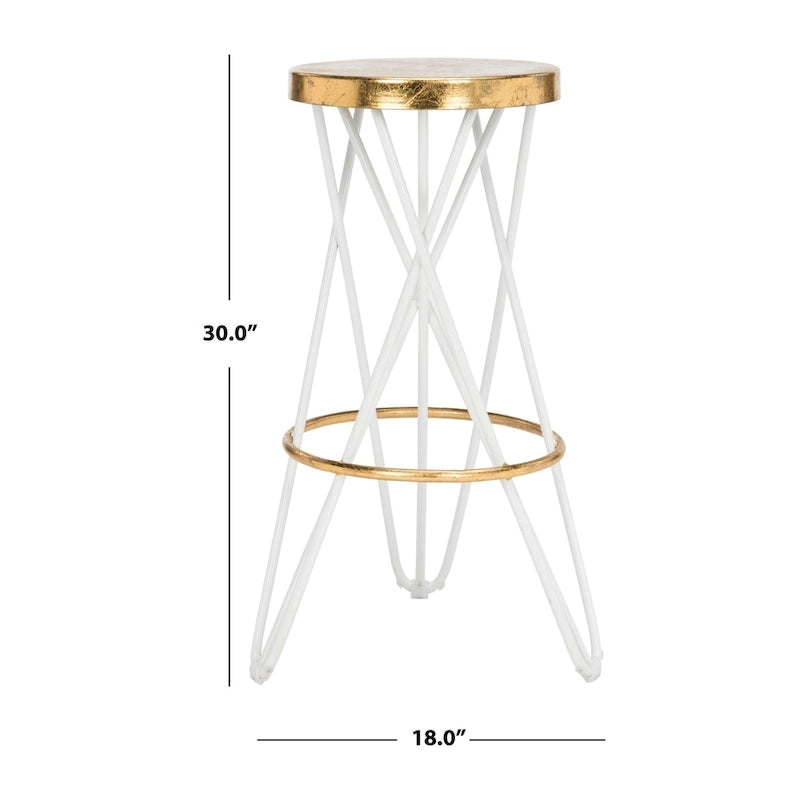 30 Inch Gold Leaf Bar Stool - 18Wx18Dx30H