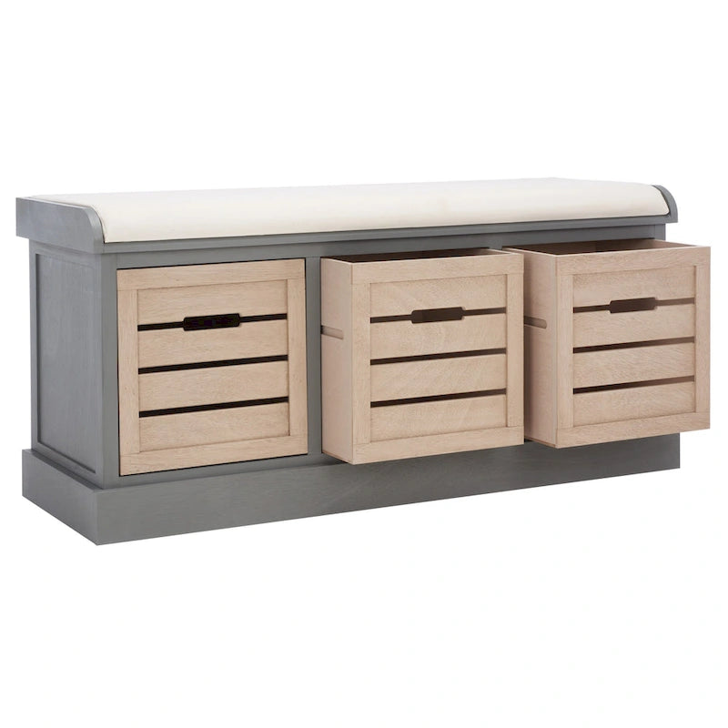 3-Drawer Cushion Bench - 42Wx15Dx20H