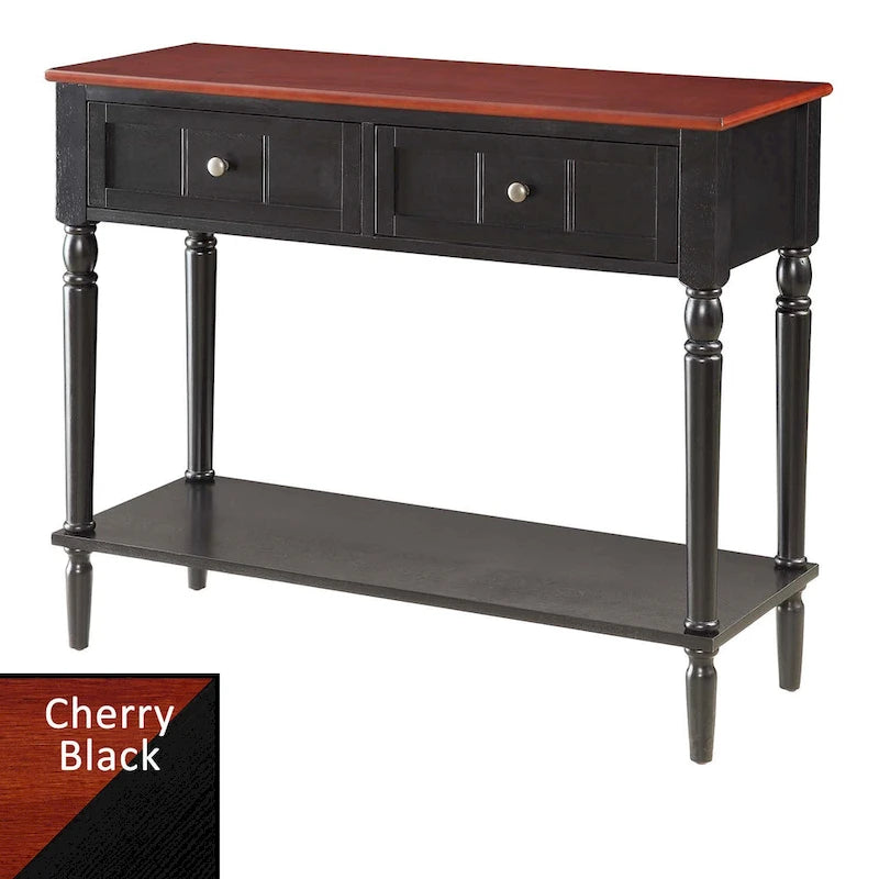 French Country 2 Drawer Hall Table with Shelf