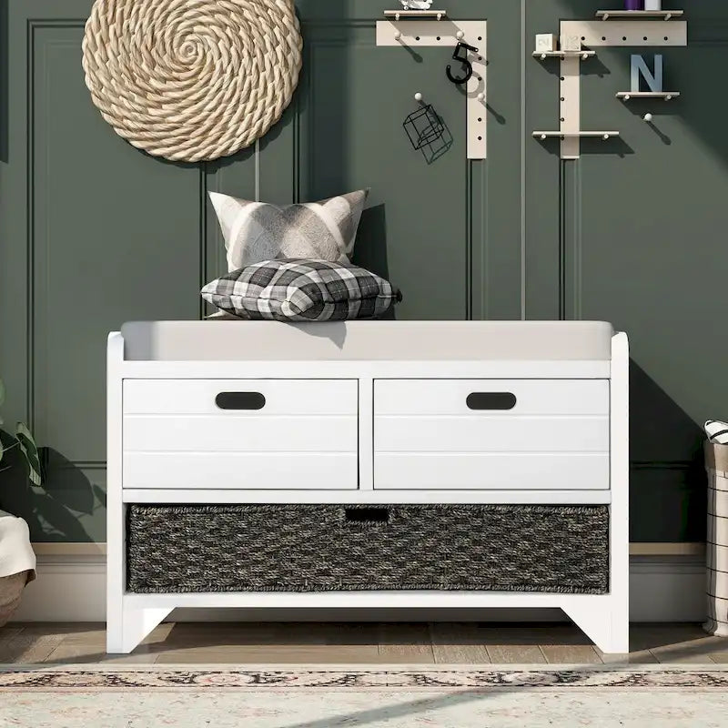Fully Assembled Shoe Bench with Removable Cushion