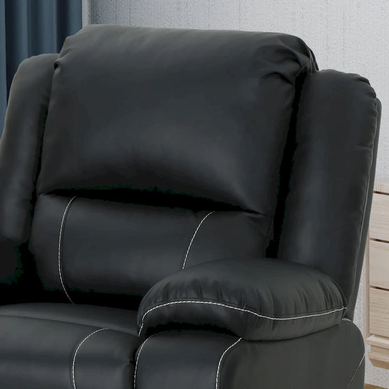 Tufted Faux Leather Swivel Recliner