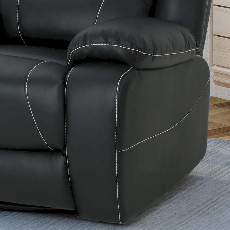 Tufted Faux Leather Swivel Recliner