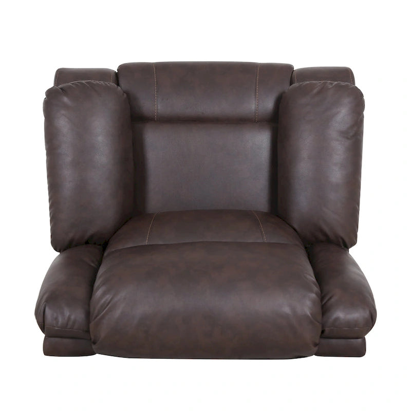 Tufted Faux Leather Swivel Recliner