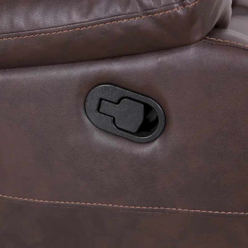 Tufted Faux Leather Swivel Recliner