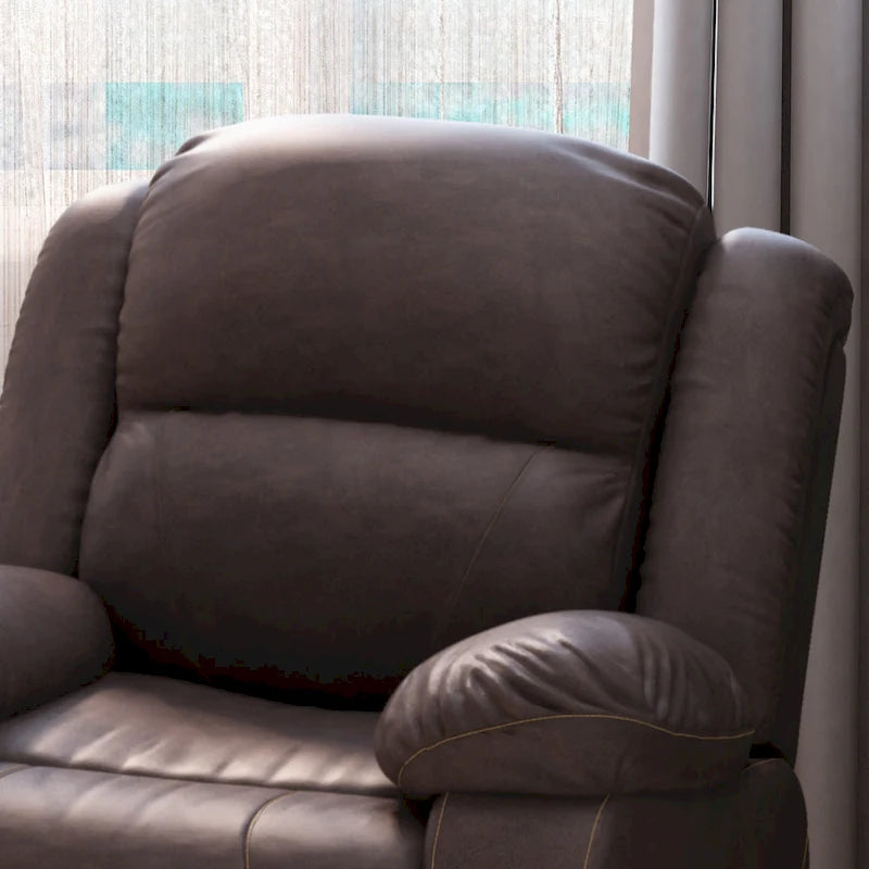 Tufted Faux Leather Swivel Recliner
