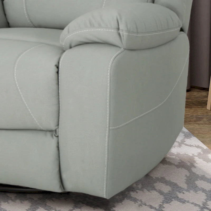 Tufted Faux Leather Swivel Recliner