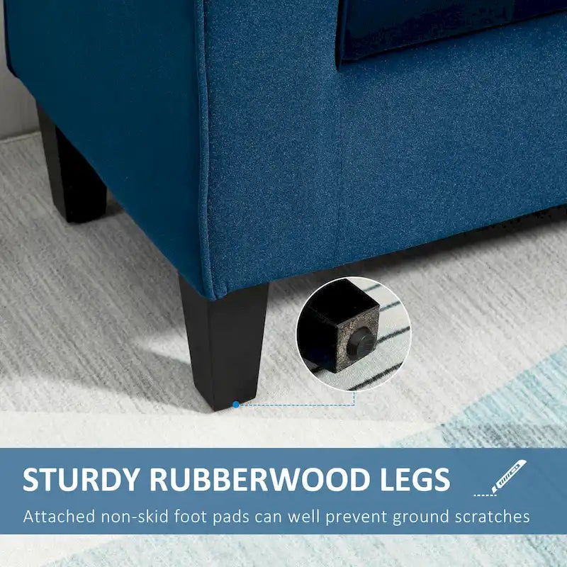 Button-Tufted Storage Ottoman Bench with Rolled Armrests