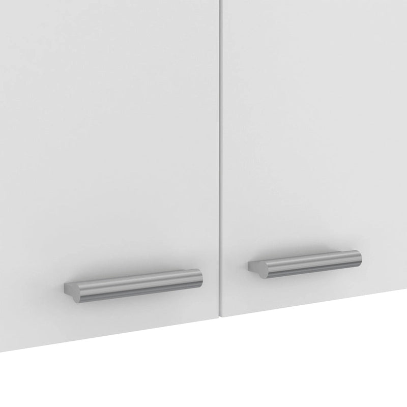 Wall Cabinet with 2 Double Doors, Dish Rack, 2 Open Shelves, and 2 Inner Shelves