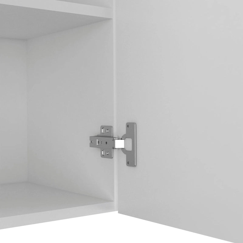 Wall Cabinet with 2 Double Doors, Dish Rack, 2 Open Shelves, and 2 Inner Shelves