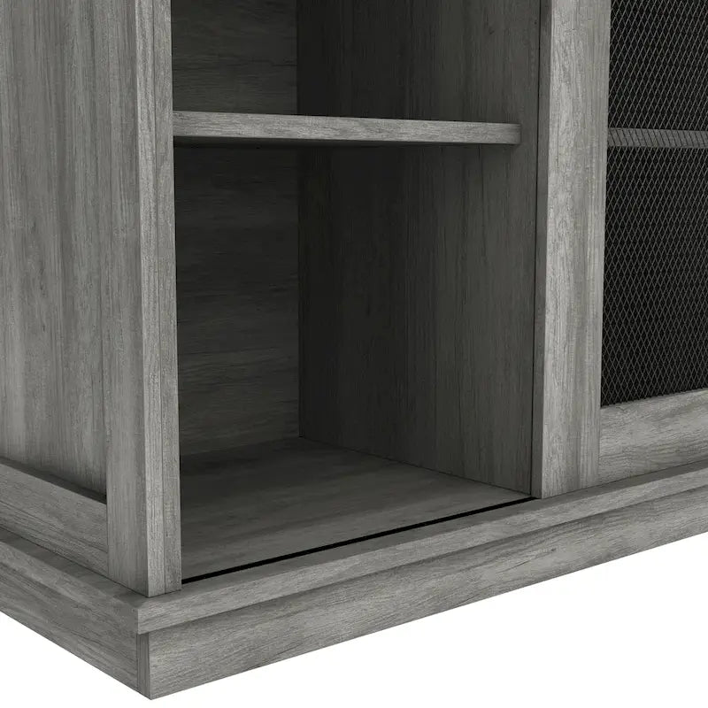 Farmhouse Four Shelf and Four Bottle Lattice-like Wine Buffet