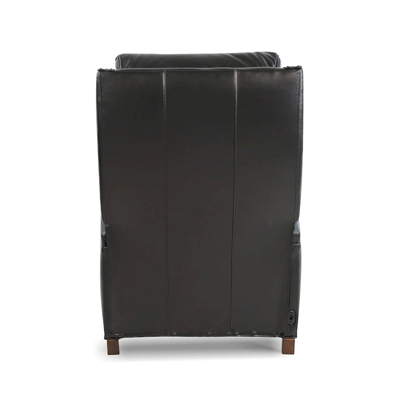 Genuine Leather Power Recliner with Adjustable Headrest and USB Port