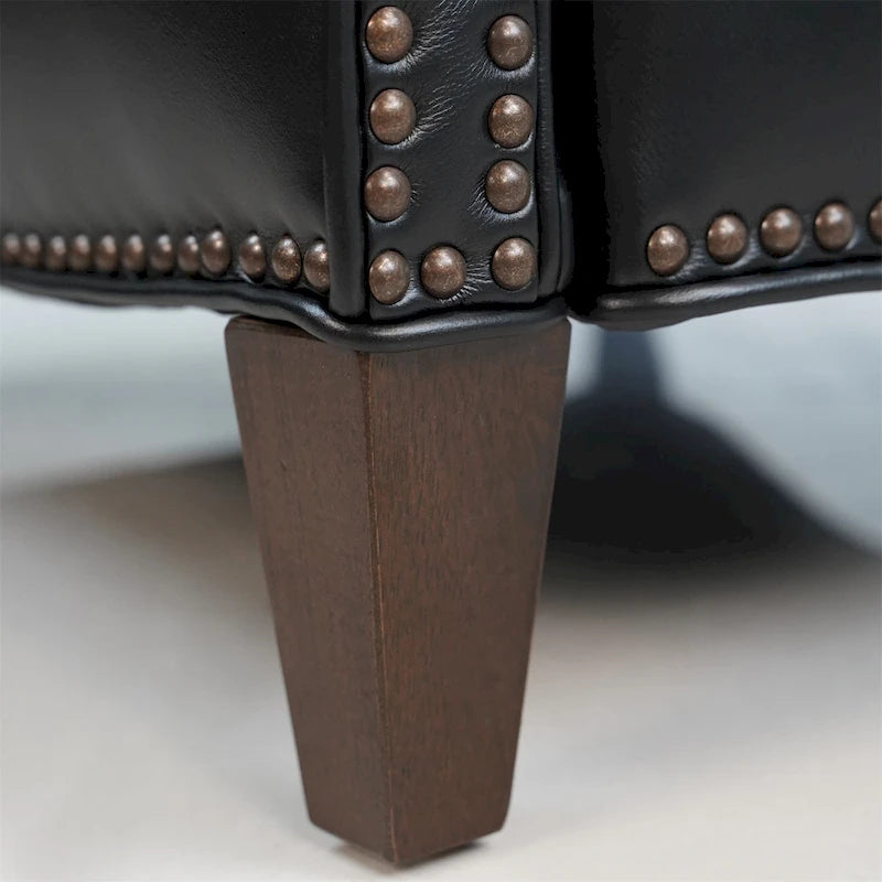 Genuine Leather Power Recliner with Adjustable Headrest and USB Port