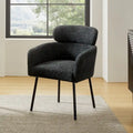 Modern Boucle Upholstered Dining Chair with Metal Legs