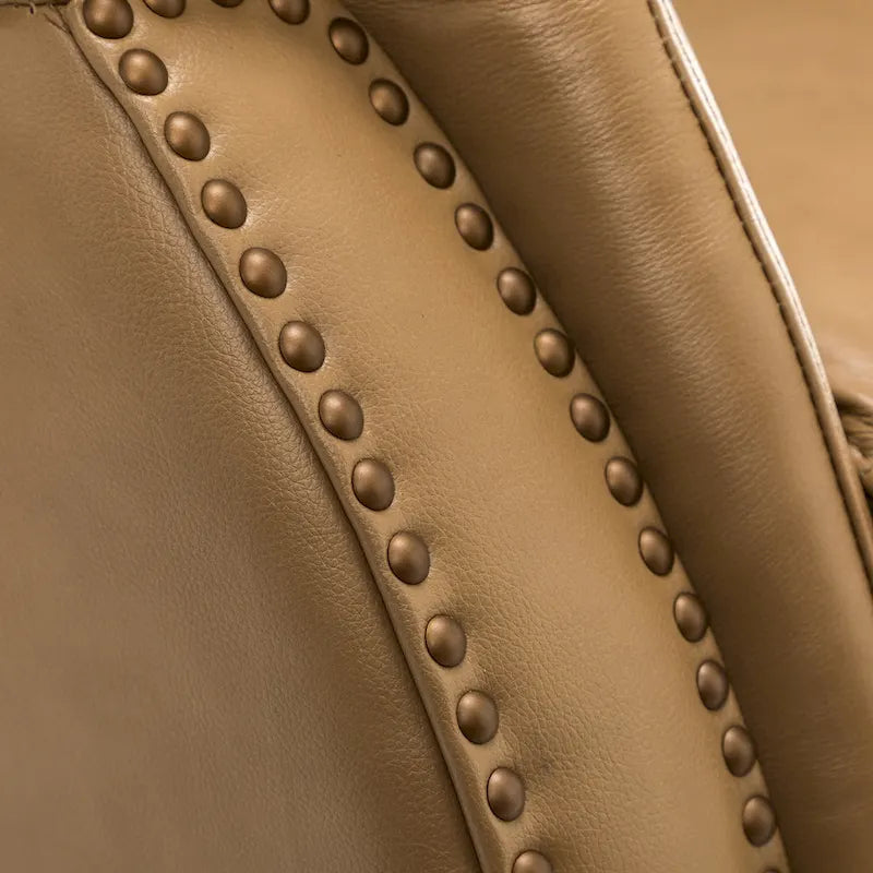 Genuine Leather Power Recliner with USB Port and Wingback Design