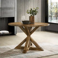 Round Cross-Buck Base Dining Table - 47.25 Diameter