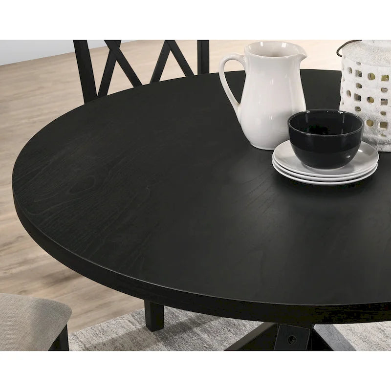 Round Cross-Buck Base Dining Table - 47.25 Diameter
