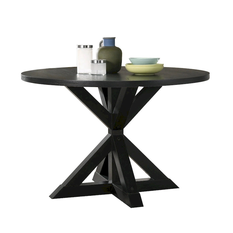 Round Cross-Buck Base Dining Table - 47.25 Diameter