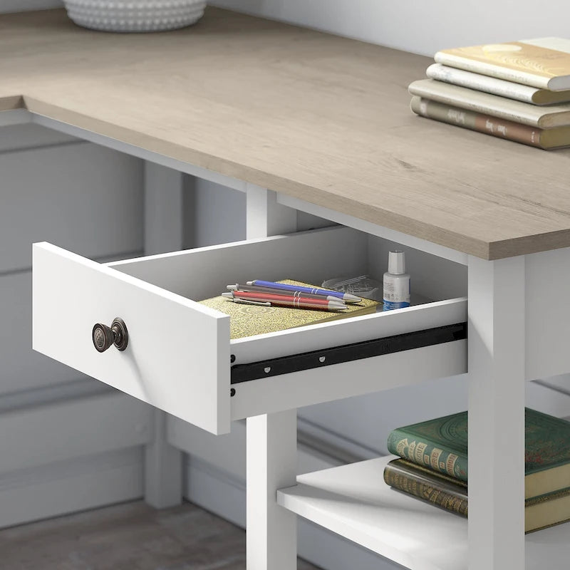 60W L Shaped Computer Desk with Organizer