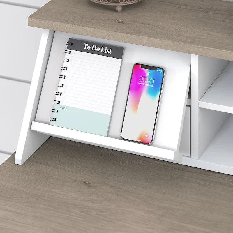 60W L Shaped Computer Desk with Organizer