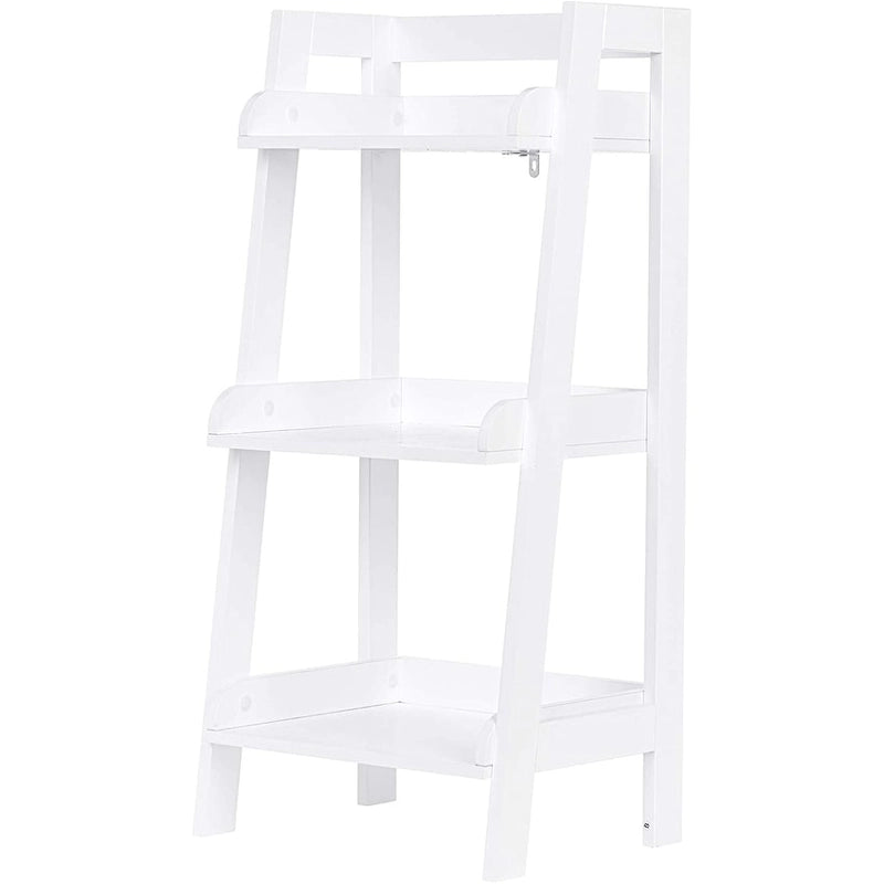3-Tier Ladder Shelf, Bathroom Shelf Freestanding, Open Wood Shelving Unit