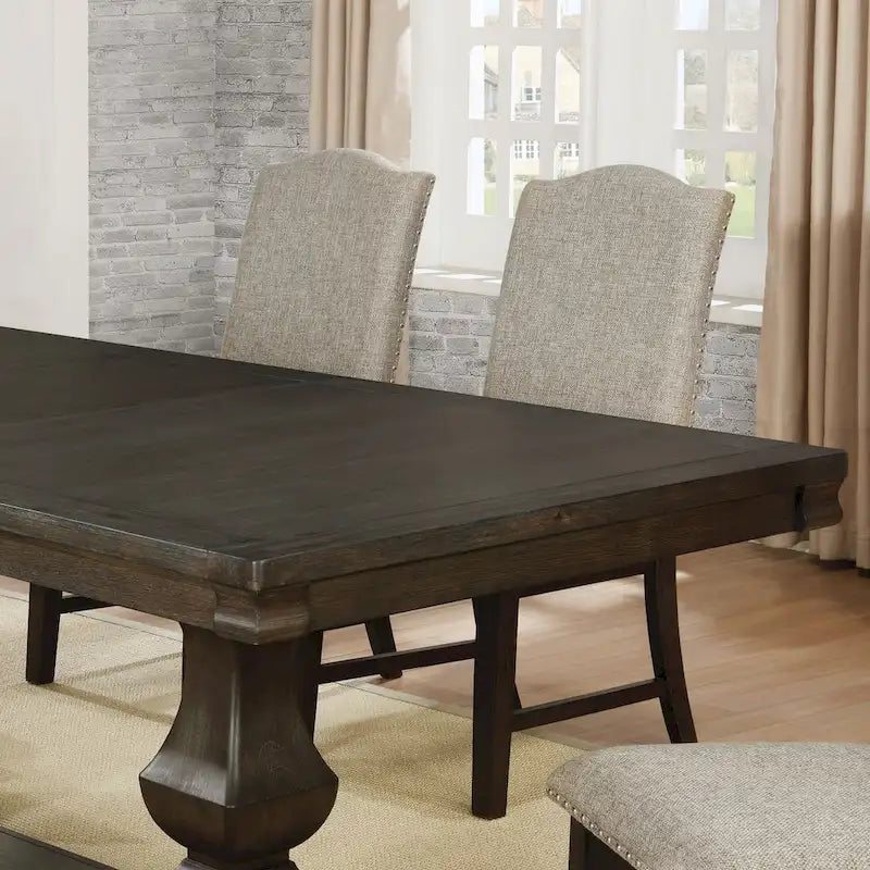 Ruddy Road Espresso 94" Expandable Wood Dining Table with Trestle Base