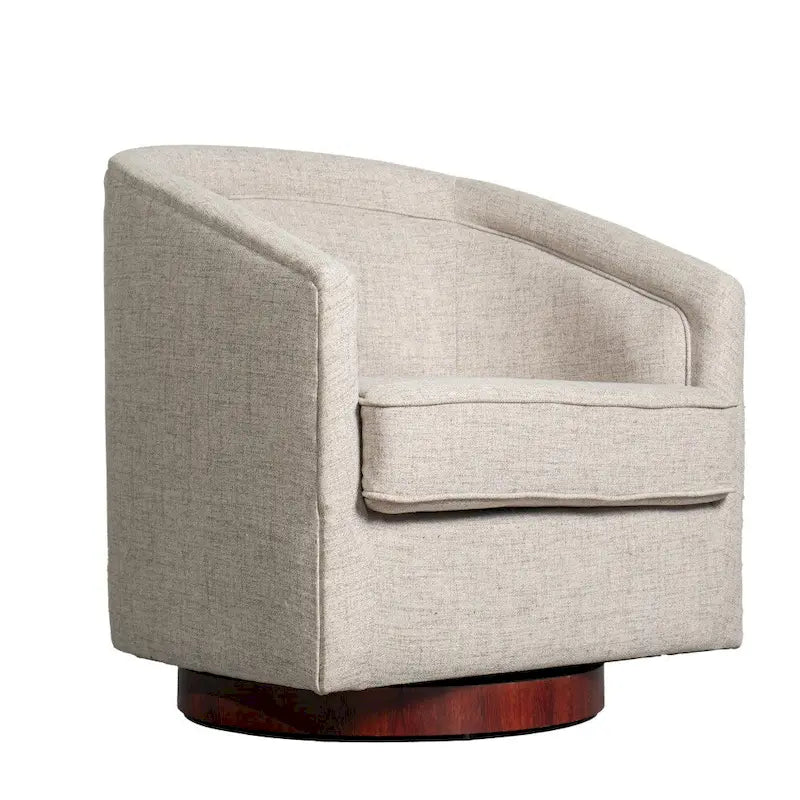 Barrel Accent Chair with 360 Swivel Vinyl Wrapped Base