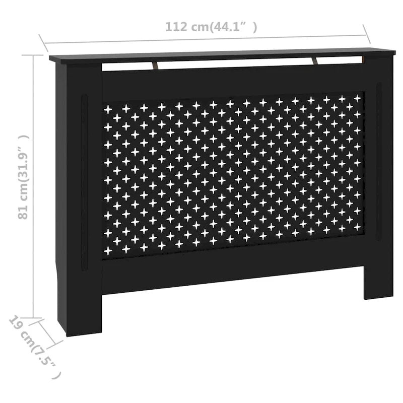Radiator Cover Black 44.1x7.5x32.1 MDF