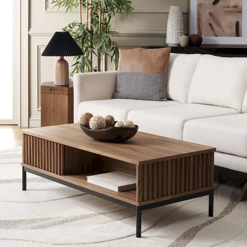 2-Door Storage Coffee Table - 44Wx21Dx15H
