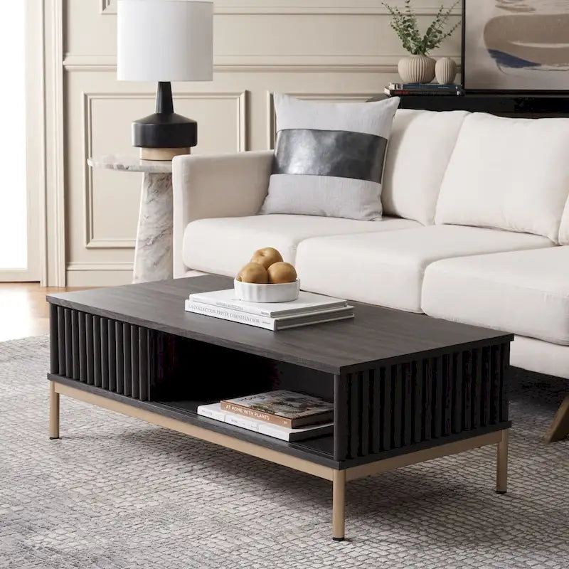 2-Door Storage Coffee Table - 44Wx21Dx15H