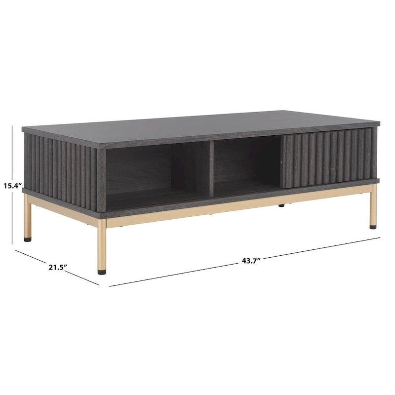 2-Door Storage Coffee Table - 44Wx21Dx15H