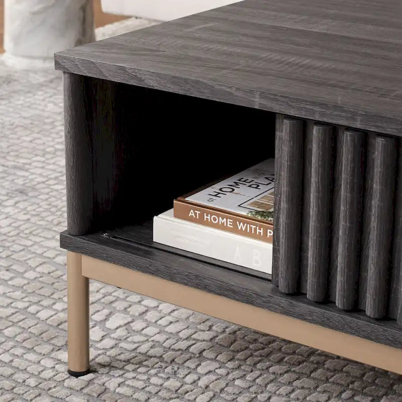2-Door Storage Coffee Table - 44Wx21Dx15H