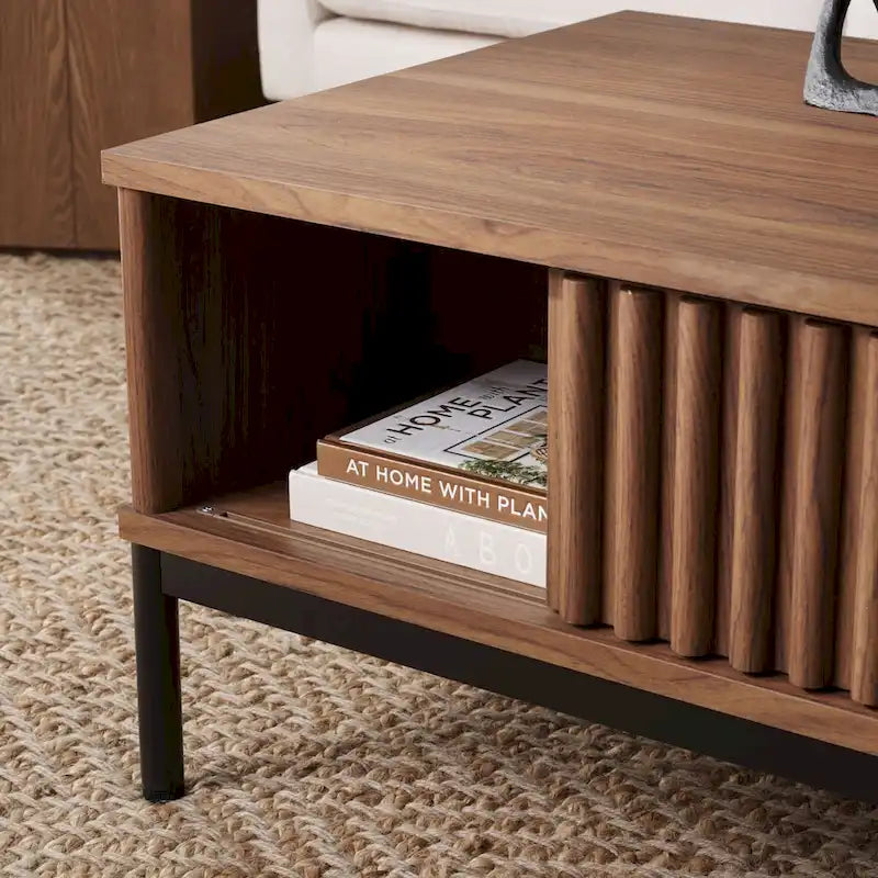 2-Door Storage Coffee Table - 44Wx21Dx15H