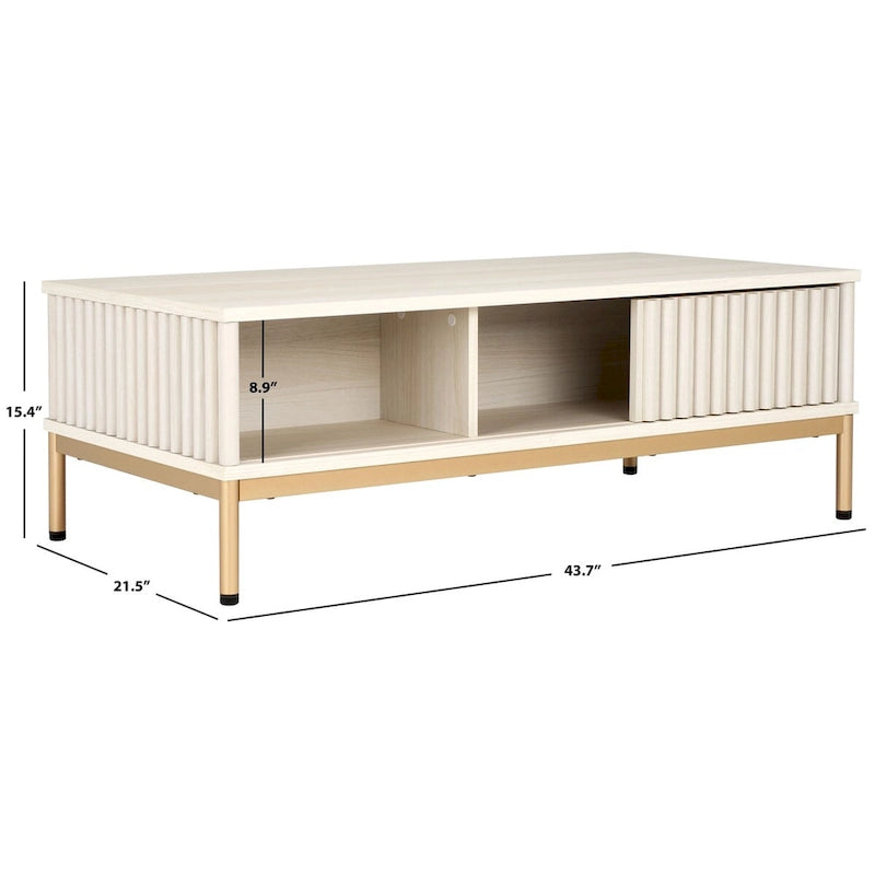 2-Door Storage Coffee Table - 44Wx21Dx15H