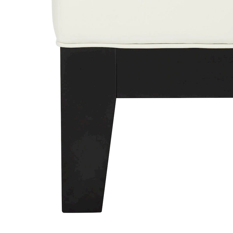 Perri Square White Leather Cocktail Ottoman