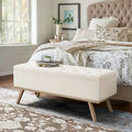 Mid-Century Modern Upholstered Storage Ottoman with Button Tufting