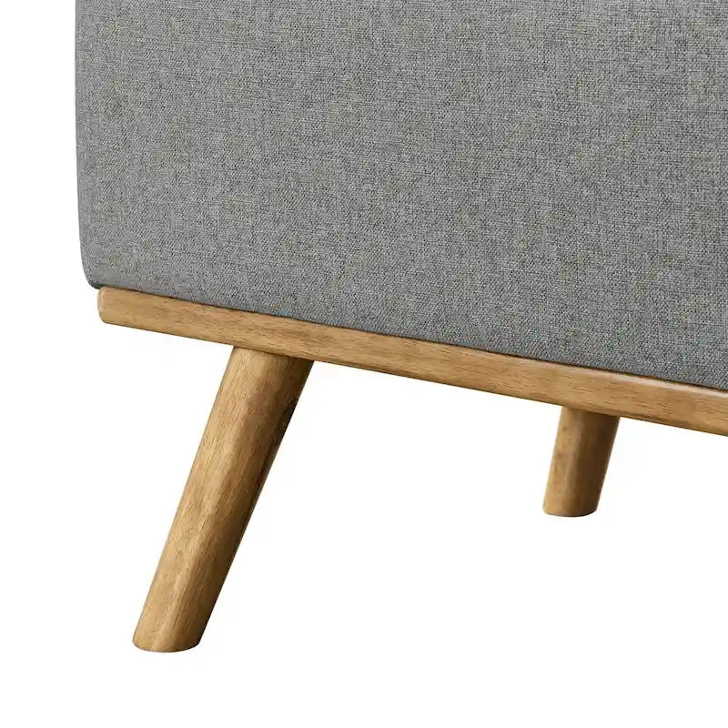 Mid-Century Modern Upholstered Storage Ottoman with Button Tufting