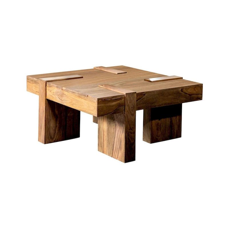 Natural Sheesham Wooden Square Coffee Table
