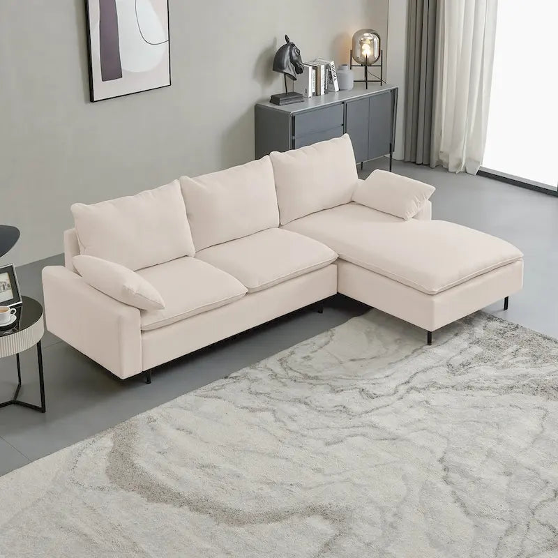 L-Shaped Upholstered Sofa with Chaise